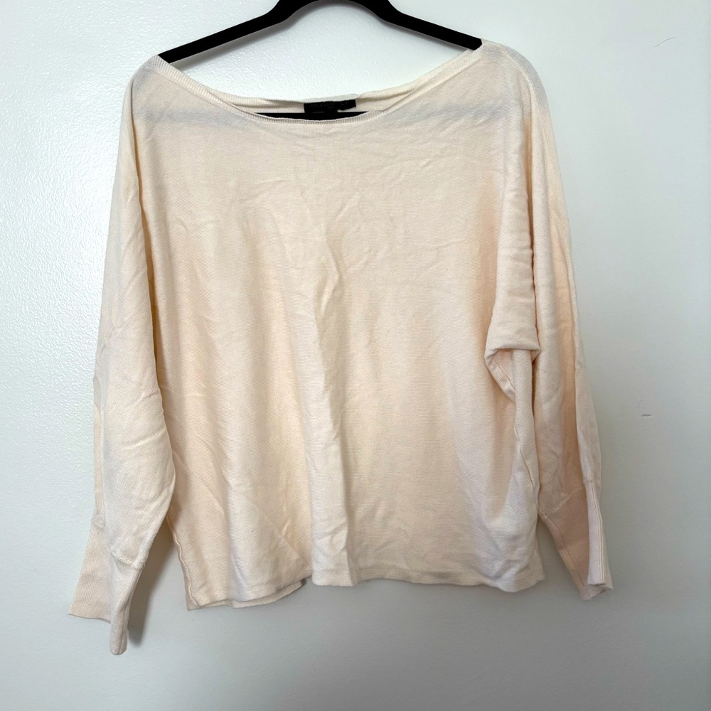 Banana Republic Cream Long Sleeve Women's Boat Neck Sweater Size L Worn Once!